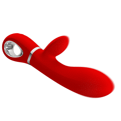 Вібратор з м'якою головкою і кліторальной стимуляцією Pretty Love - Thomas USB Red, BI-014621-2