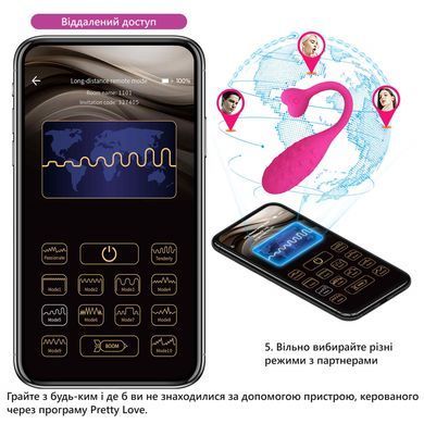 Виброяйцо серии Pretty Love ABNER 12 APP, BI-014362HP-1