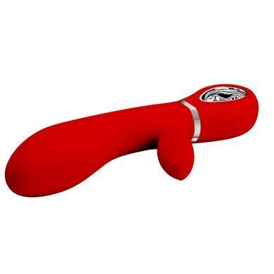 Вібратор з м'якою головкою і кліторальной стимуляцією Pretty Love - Thomas USB Red, BI-014621-2