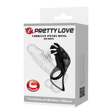 Кільце ерекційне Pretty Love - Vibration Penis Ring Ruben Black, BI-210311-1