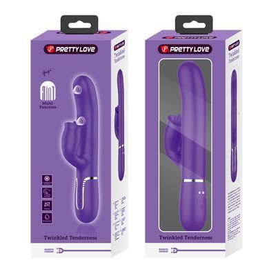 Пульсатор із кліторальним стимулятором серії Pretty Love - Gigi Dark Purple 7 thumping functions 7 licking modes, BW-500035-2