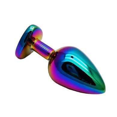 Анальна пробка з кристалом EGZO - Multicolor Heart Plug Black size M