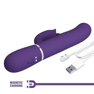 Пульсатор із кліторальним стимулятором серії Pretty Love - Gigi Dark Purple 7 thumping functions 7 licking modes, BW-500035-2