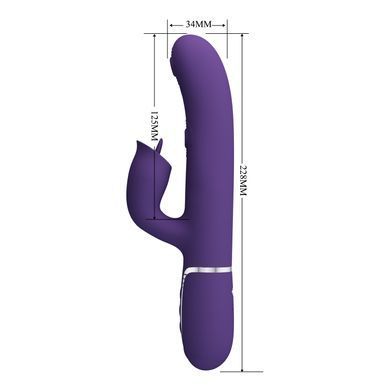 Пульсатор із кліторальним стимулятором серії Pretty Love - Gigi Dark Purple 7 thumping functions 7 licking modes, BW-500035-2