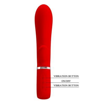 Вібратор з м'якою головкою і кліторальной стимуляцією Pretty Love - Thomas USB Red, BI-014621-2