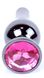 Анальний затор Boss Series - Jewellery Dark Silver BUTT PLUG Pink, BS6400053