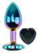 Анальна пробка з кристалом EGZO - Multicolor Heart Plug Black size M