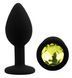 Силиконовая анальная пробка EGZO - Silicone Black Round Plug Lime, size S