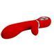 Вібратор з м'якою головкою і кліторальной стимуляцією Pretty Love - Thomas USB Red, BI-014621-2