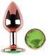 Анальная пробка с кристаллом EGZO - Rose Gold Round Plug Green size S