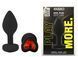 Силіконова анальна пробка EGZO - Silicone Black Heart Plug Red, size S