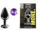 Анальна пробка з кристалом EGZO - Dark Gray Round Plug Purple, size M