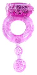 Эрекционное вибро кольцо BOSS Vibrating Cock Ring with balls Pink, BS6700043