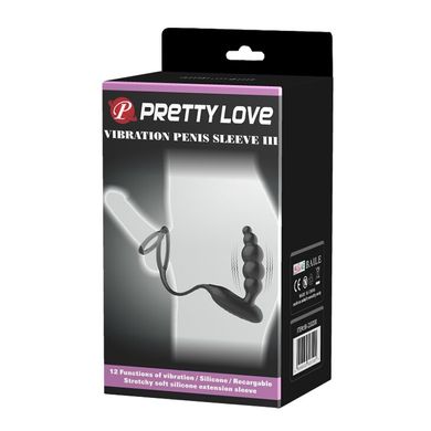 Эрекционное кольцо с анальным вибро стимулятором Pretty Love - VIBRATION PENIS SLEEVE III, BI-210200