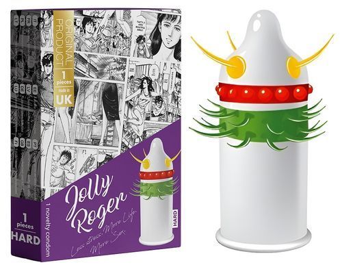 Насадка-презерватив одноразова з еластичними вусиками та кульками EGZO Jolly Roger
