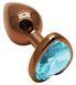 Анальная пробка с кристаллом EGZO - Dark Gold Heart Plug Aqua, size S