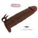 Удлиняющая насадка с вибростимуляцией Pretty Love - Quillon Vibrating Penis Sleeve Brown, BI-026281Z-1