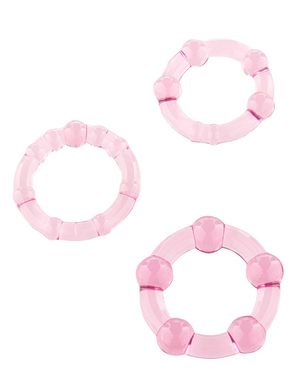 Набір з 3 шт ерекційних кілець STAY HARD-Three Rings Pink, 35500-PINK