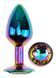 Анальная пробка с кристаллом EGZO - Multicolor Round Plug Rainbow size M