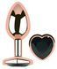 Анальна пробка з кристалом EGZO - Rose Gold Heart Plug Black size S