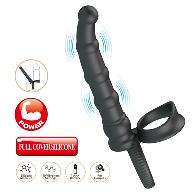 Насадка для анального секса с вибрацией PRETTY LOVE - Tatum, 10 vibration functions, BI-210375