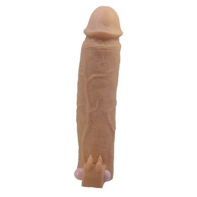Подовжуюча насадка з вібростимуляцією Pretty Love - Xerxes Vibrating Penis Sleeve Skin, BI-026282Z
