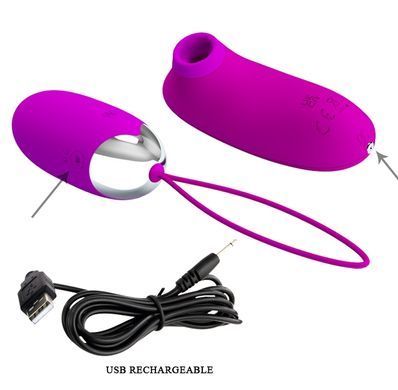 Комплект из виброяйца и вакуумного стимулятора Pretty Love ORTHUS Multifunctional 2 in 1, BI-014901W