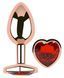 Анальная пробка с кристаллом EGZO - Rose Gold Heart Plug Red size M