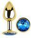 Анальна пробка з кристалом EGZO - Gold Round Plug Blue size M