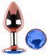 Анальная пробка с кристаллом EGZO - Rose Gold Round Plug Blue size S