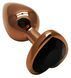 Анальная пробка с кристаллом EGZO - Dark Gold Heart Plug Black, size S