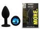 Силиконовая анальная пробка EGZO - Silicone Black Round Plug Blue, size S