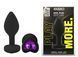 Силиконовая анальная пробка EGZO - Silicone Black Heart Plug Purple, size S
