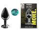 Анальная пробка с кристаллом EGZO - Dark Gray Round Plug Marine, size M