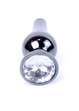 Анальная пробка Boss Series - Jewellery Dark Silver BUTT PLUG Clear, BS6400057