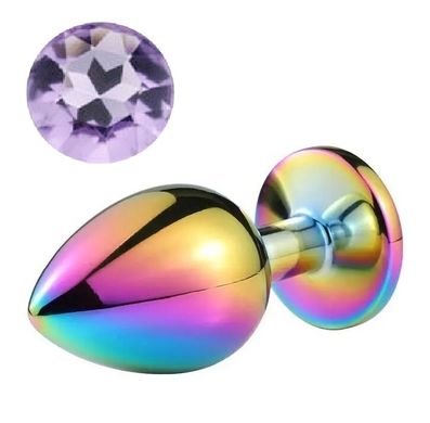 Анальна пробка з кристалом ХАМЕЛЕОН SKN-Rainbow 09 ( розмір S )