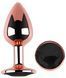Анальная пробка с кристаллом EGZO - Rose Gold Round Plug Black size S