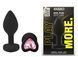 Силиконовая анальная пробка EGZO - Silicone Black Heart Plug Pink, size S