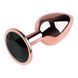 Анальная пробка с кристаллом EGZO - Rose Gold Round Plug Black size S