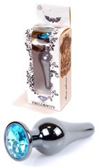 Анальная пробка Boss Series - Jewellery Dark Silver BUTT PLUG Light Blue, BS6400058