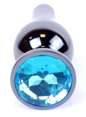 Анальний затор Boss Series - Jewellery Dark Silver BUTT PLUG Light Blue, BS6400058