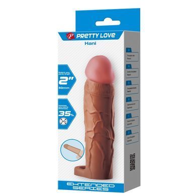 Подовжуюча насадка презерватив Pretty Love - Hani 2" Brown, BI-026255-1