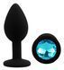 Силиконовая анальная пробка EGZO - Silicone Black Round Plug Aqua, size S