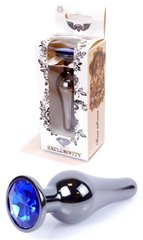 Анальная пробка Boss Series - Jewellery Dark Silver BUTT PLUG Blue, BS6400059