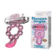 Эрекционное кольцо с вибрацией " Pleasure Tongue Ring " BI-014075
