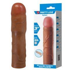 Удлиняющая насадка презерватив Pretty Love - Kylian 3" Brown, BI-026257-1