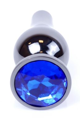 Анальний затор Boss Series - Jewellery Dark Silver BUTT PLUG Blue, BS6400059