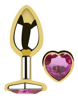 Анальна пробка з кристалом EGZO - Gold Heart Plug Rose size S