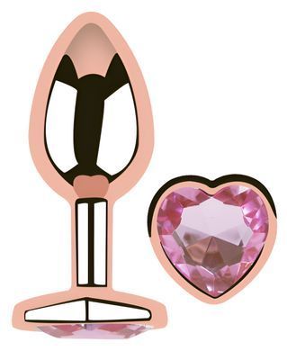Анальна пробка з кристалом EGZO - Rose Gold Heart Plug Pink size M