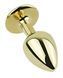 Анальная пробка с кристаллом EGZO - Gold Round Plug Black size S